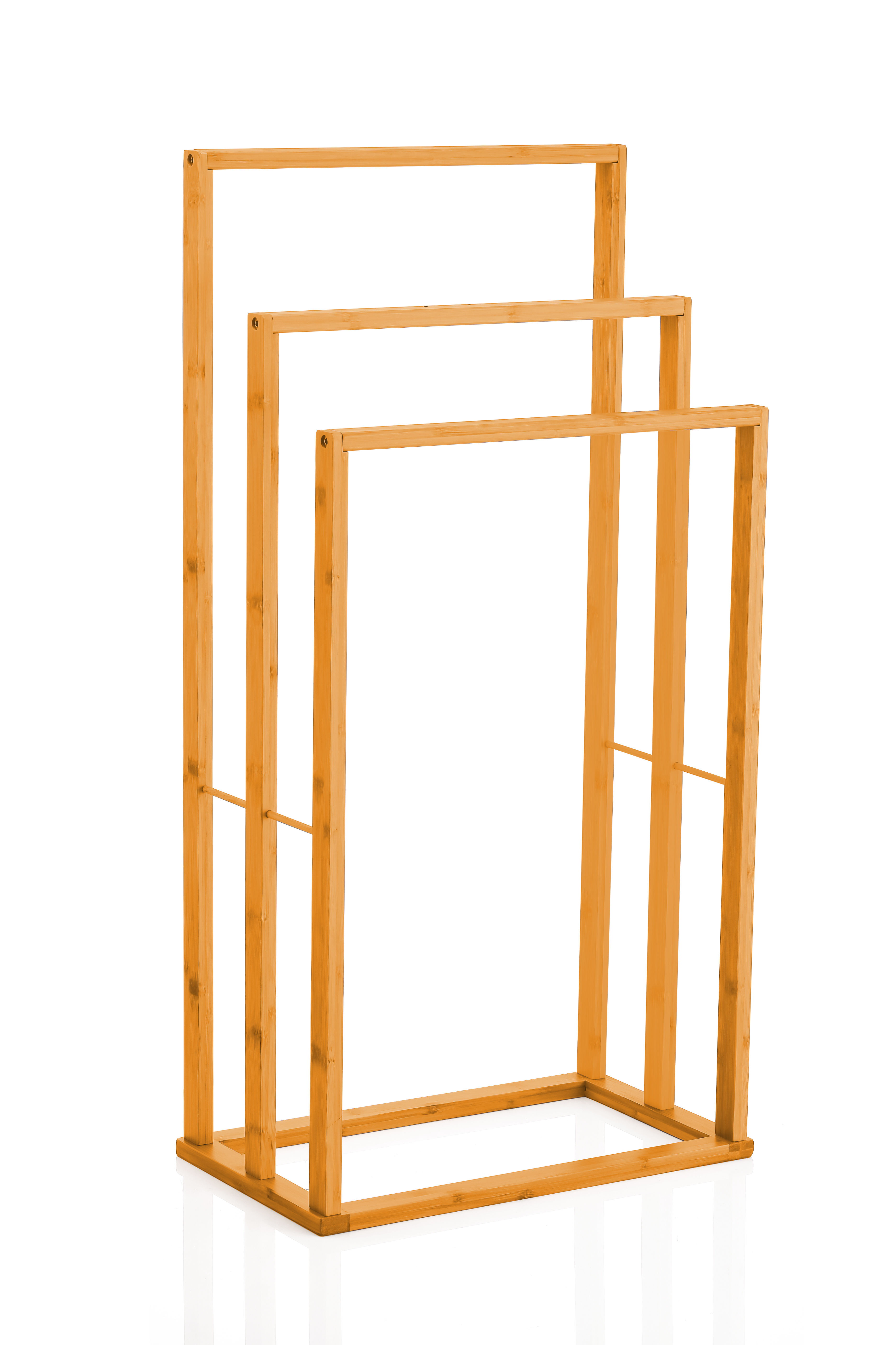 CARLA HOME Bamboo Towel Bar Holder Rack 3-Tier Free Standing for Bathroom.