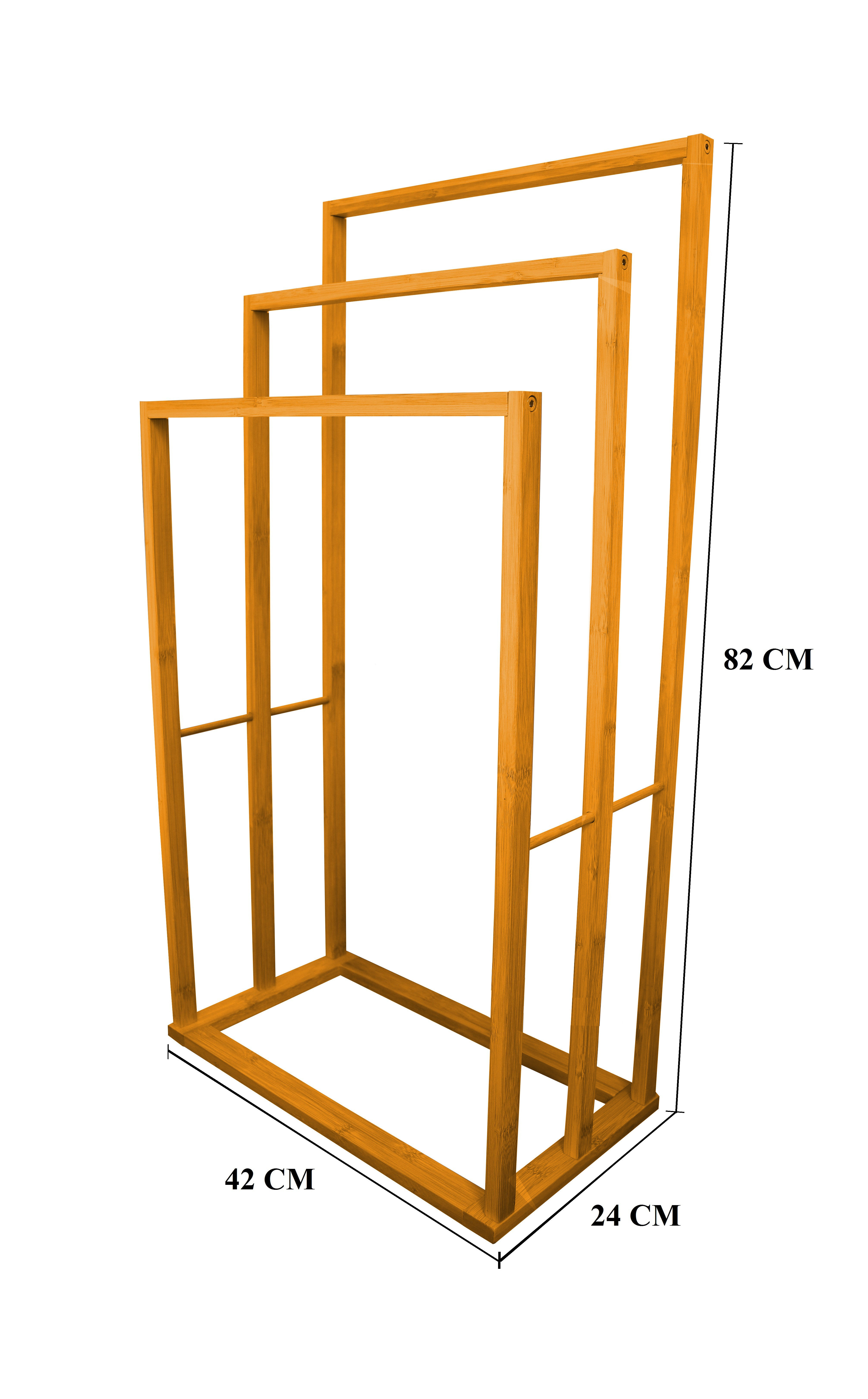 CARLA HOME Bamboo Towel Bar Holder Rack 3-Tier Free Standing for Bathroom. view 8