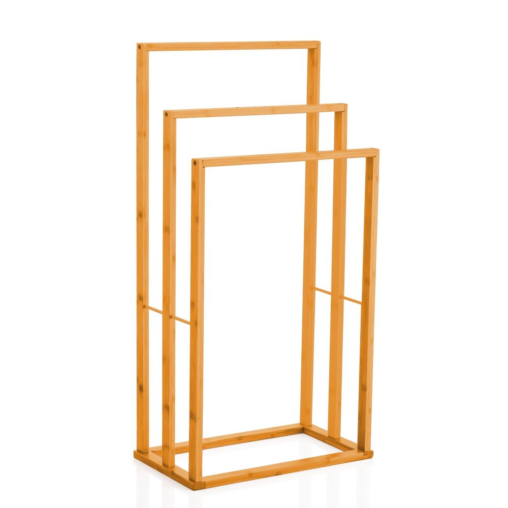 CARLA HOME Bamboo Towel Bar Holder Rack 3-Tier Free Standing for Bathroom. view 10