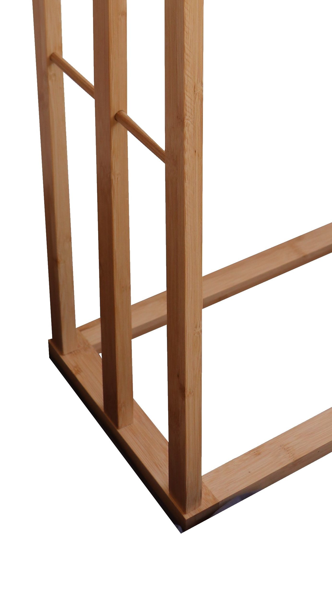 Bamboo Towel Bar Metal Holder Rack 3-Tier Freestanding for Bathroom and Bedroom view 4