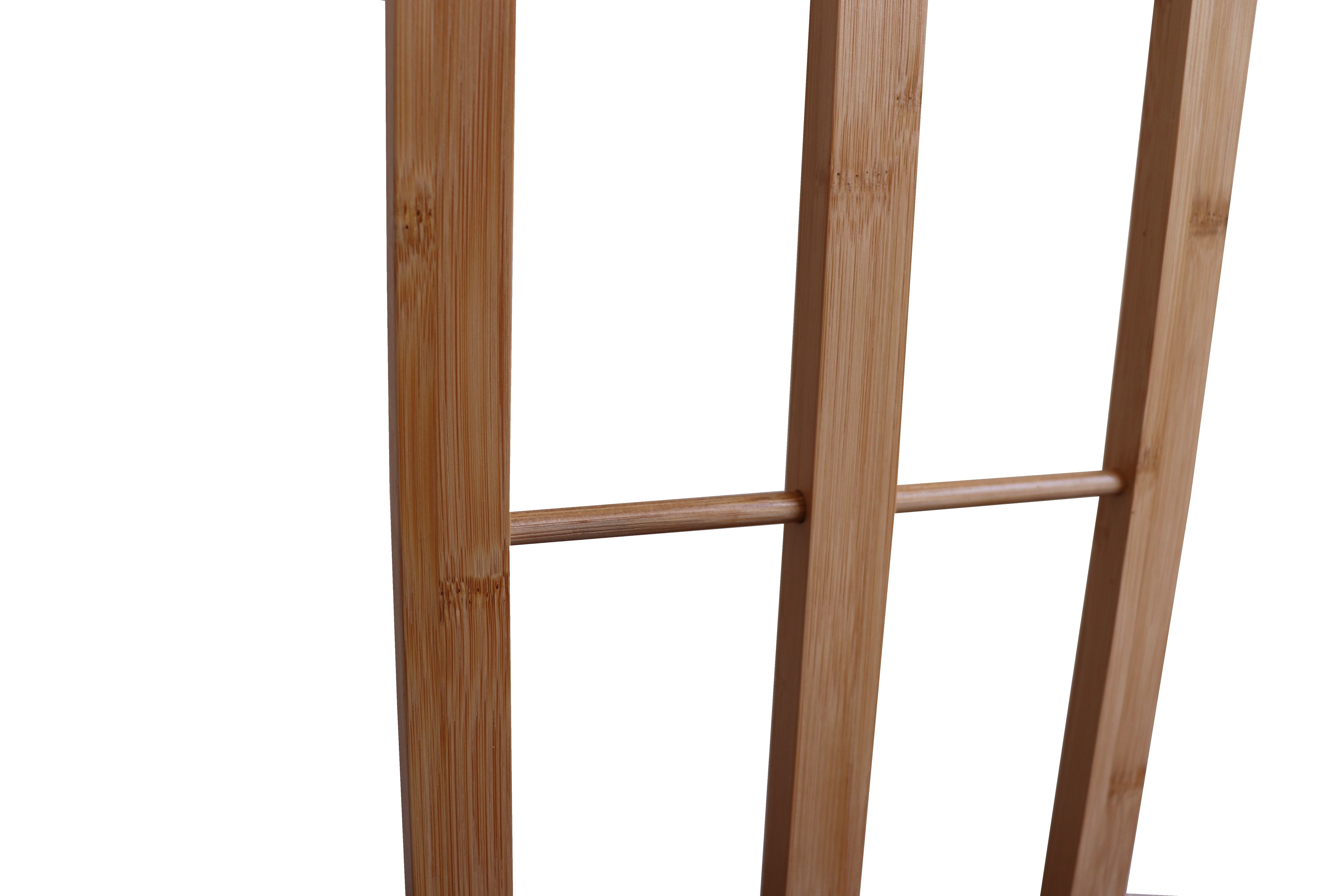 Bamboo Towel Bar Metal Holder Rack 3-Tier Freestanding for Bathroom and Bedroom view 5
