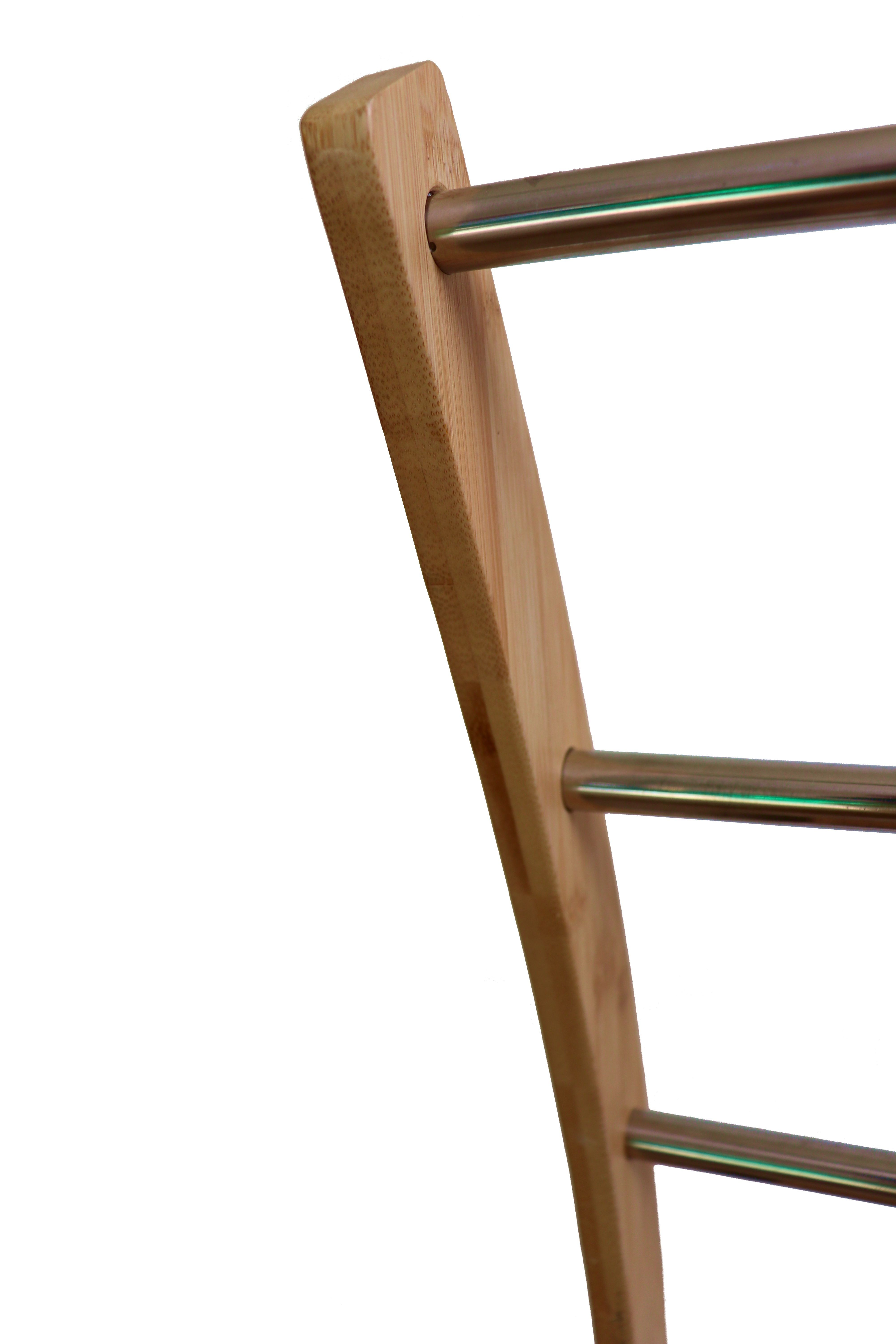 Bamboo Towel Bar Metal Holder Rack 3-Tier Freestanding and Bottom shelf for view 3