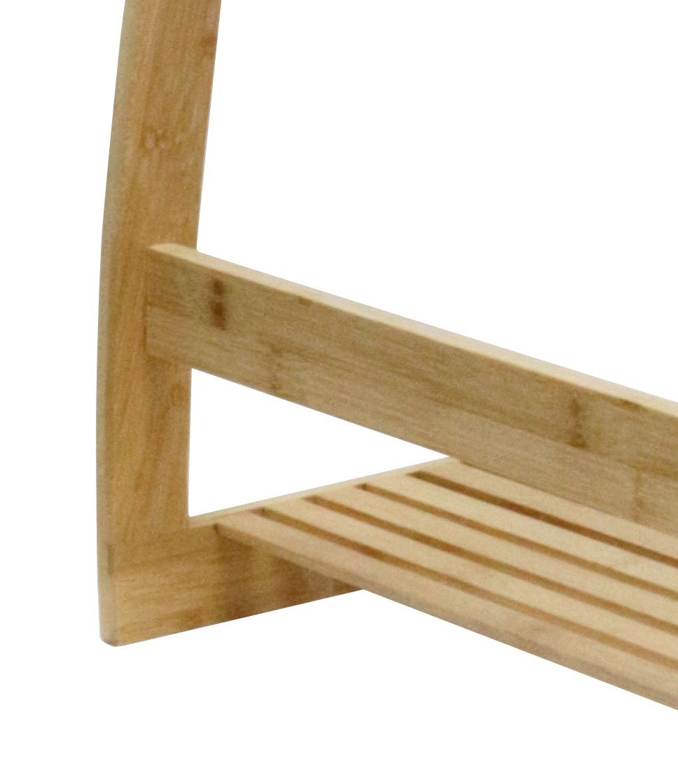 Bamboo Towel Bar Metal Holder Rack 3-Tier Freestanding and Bottom shelf for view 4
