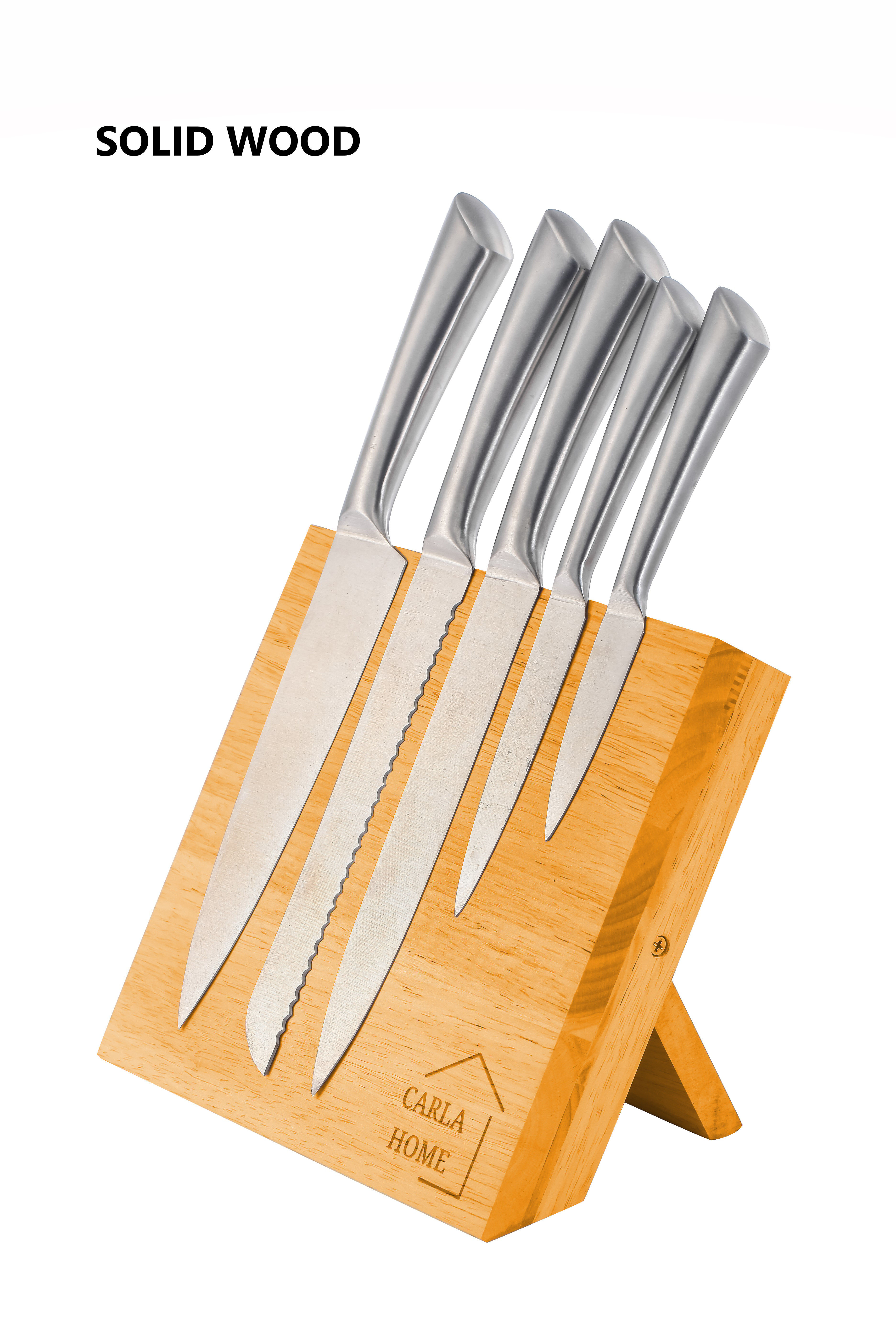 Natural Bamboo Magnetic Knife Block Holder with Strong Magnets for Home view 4