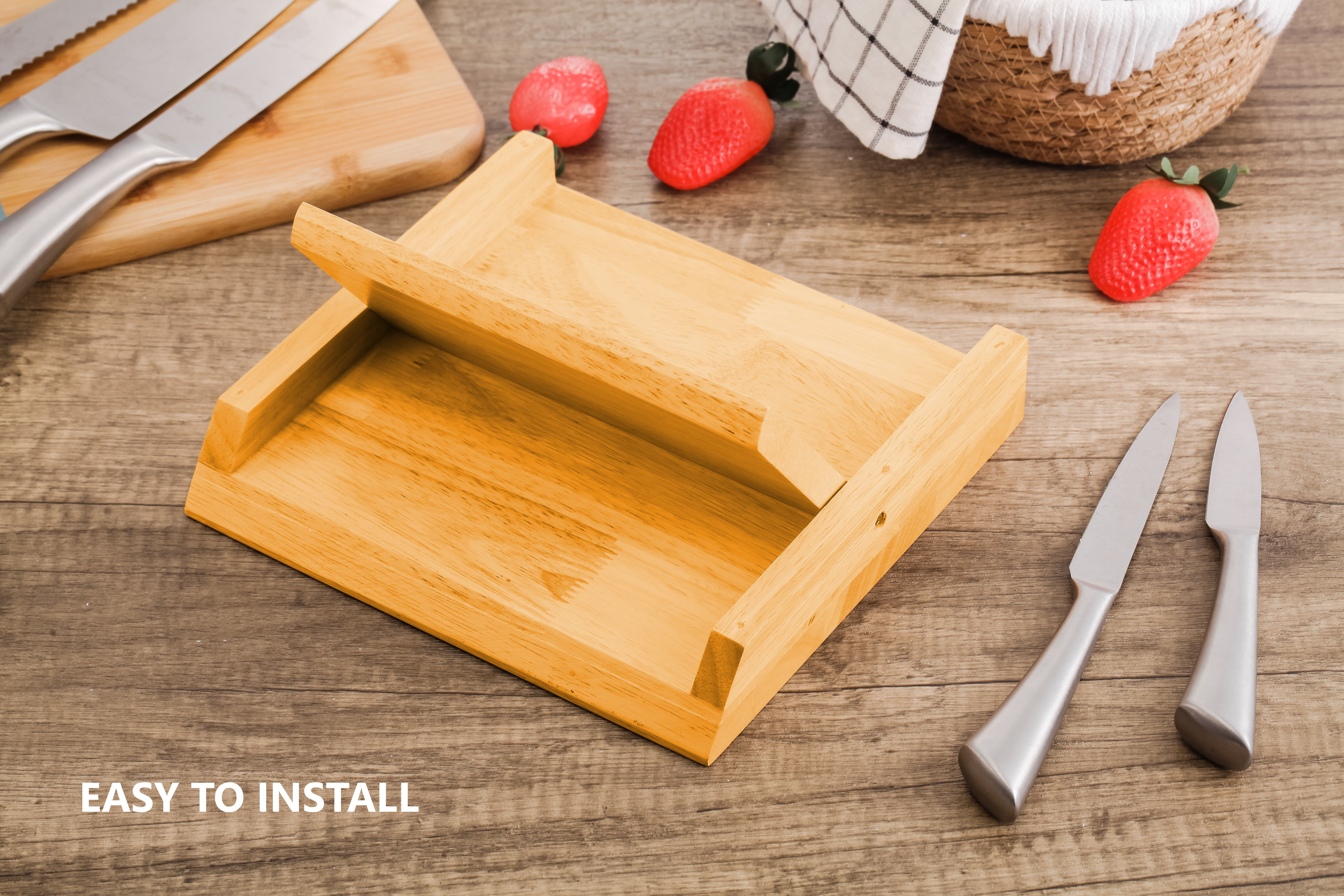 Natural Bamboo Magnetic Knife Block Holder with Strong Magnets for Home view 5