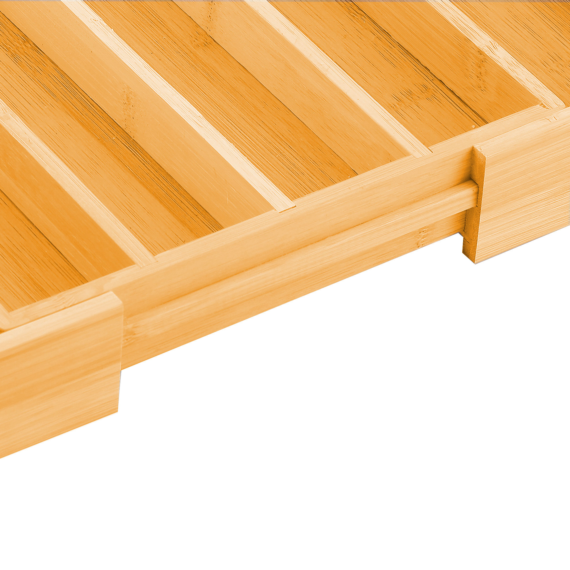 Large Capacity Bamboo Expandable Drawer Organizer with Knife Block Holder for view 8