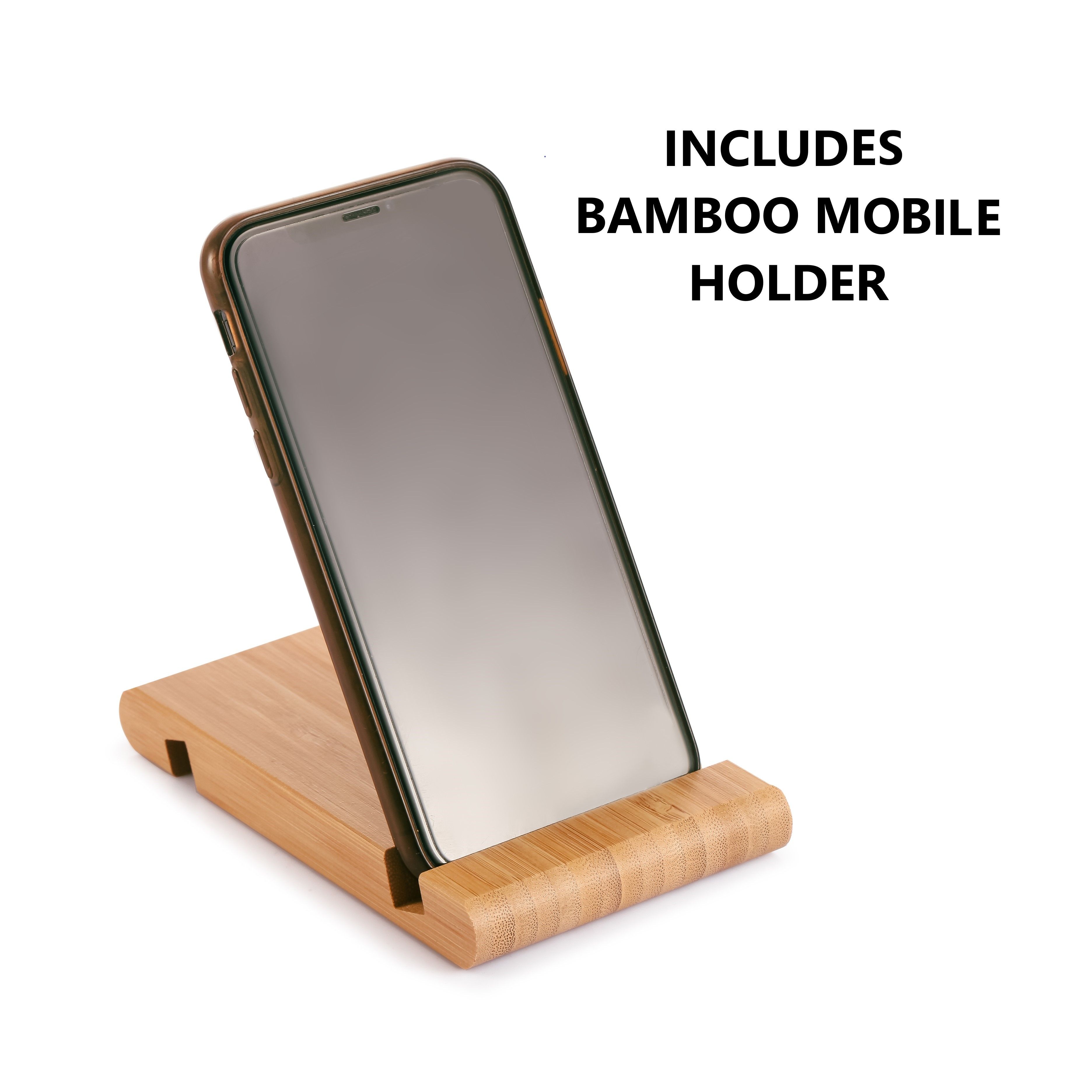 3 Pieces Bamboo Cutting Board with Juice Groove and Mobile Holder included for view 6