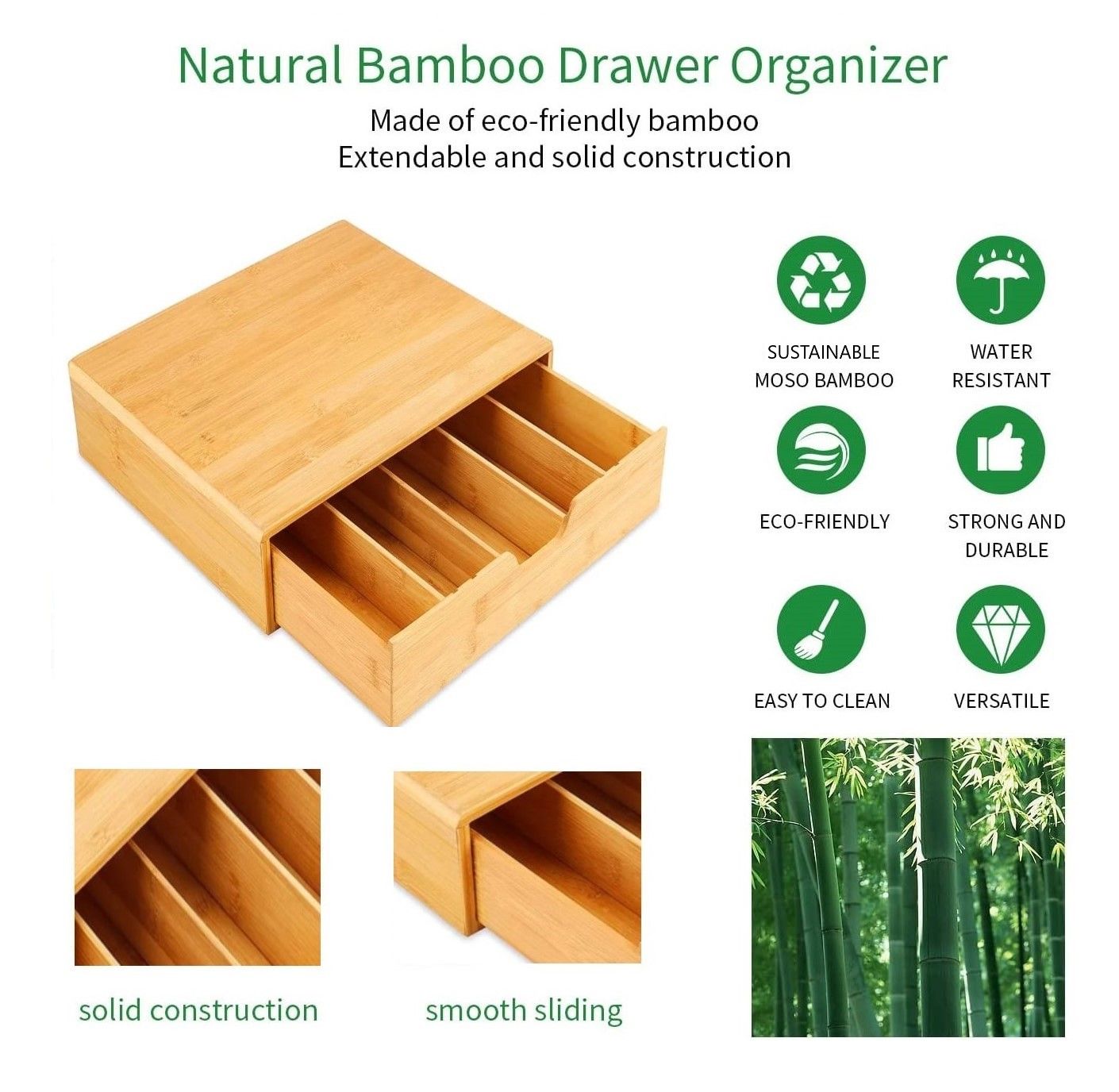 Bamboo K-Cup Coffee Pod Holder Storage Organizer for Kitchen, Jewelry and Cosmetic view 4