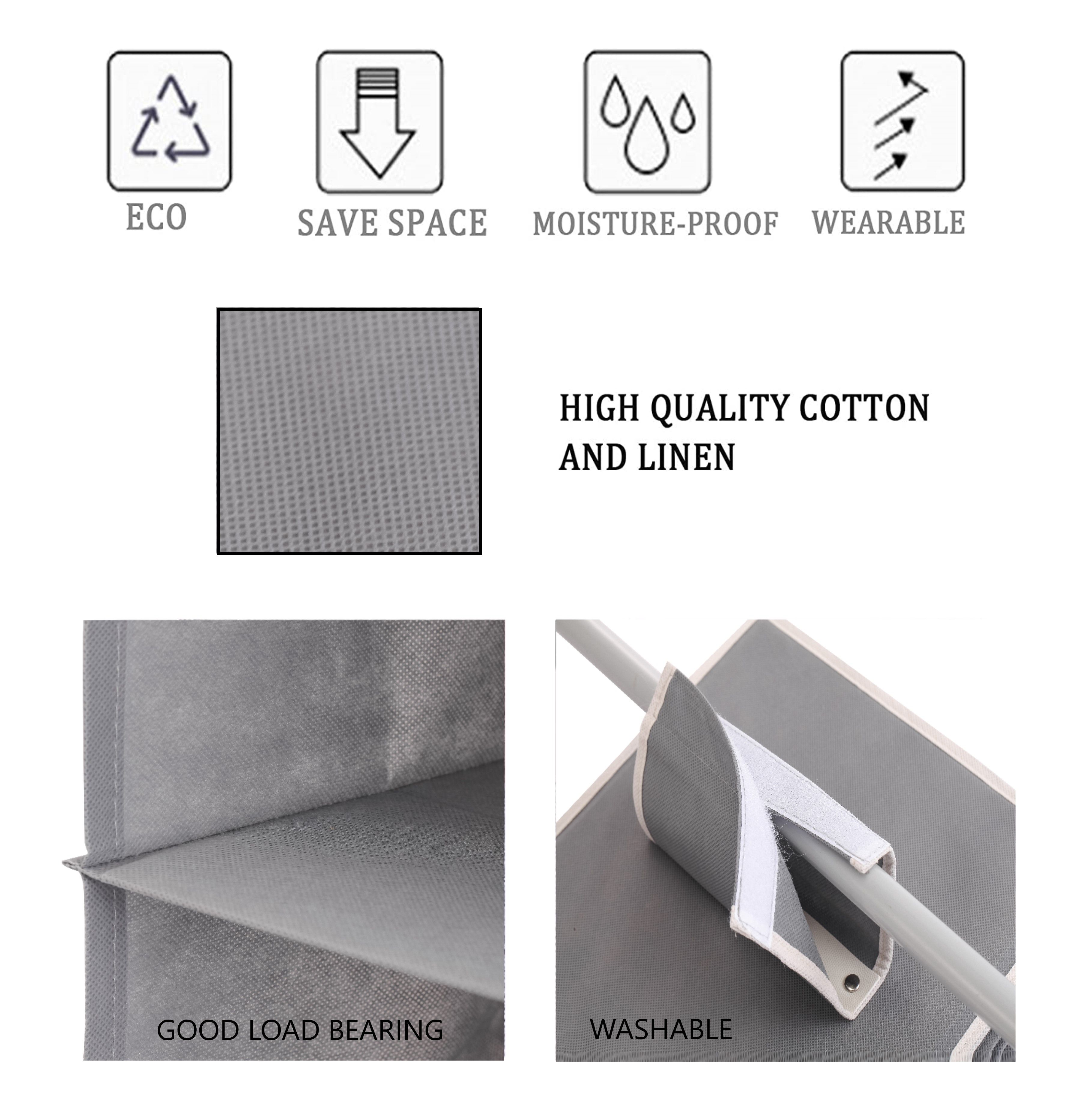 5 Tier Shelf Hanging Closet Organizer and Storage for Clothes (Grey) view 5