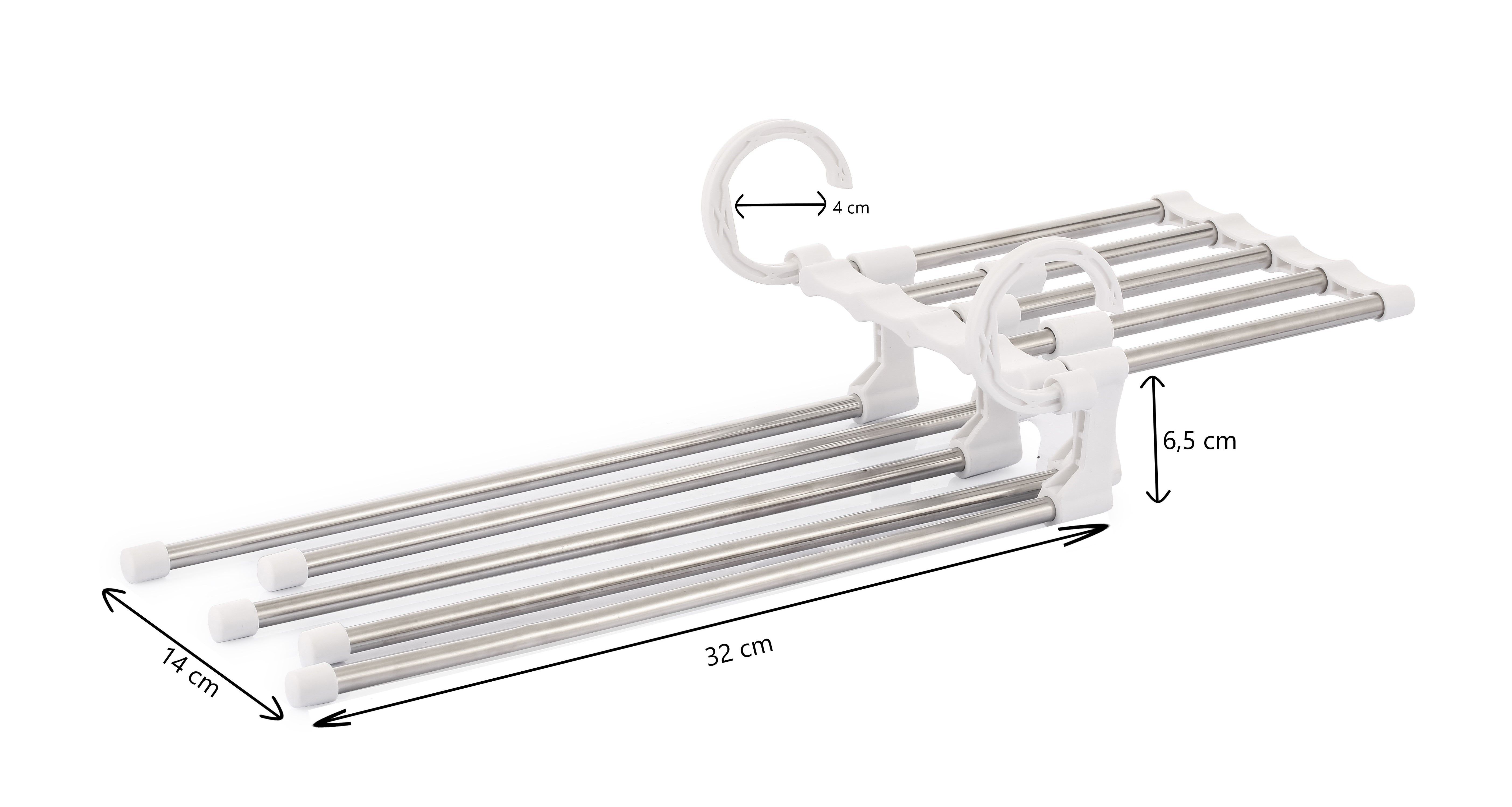 2 Pack Stainless Steel Adjustable 5 in 1 Pants Hangers Non-Slip Space Saving view 10