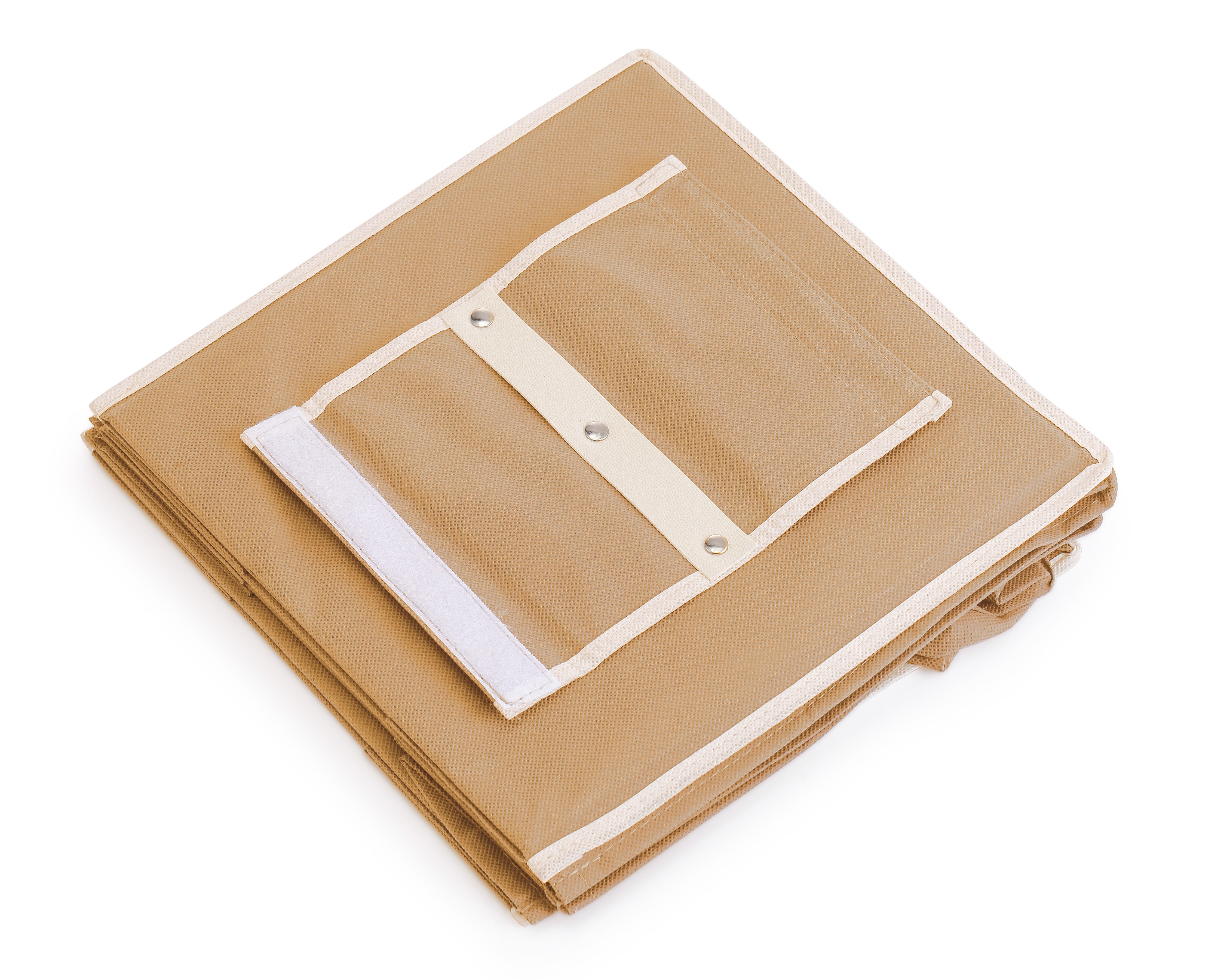 3 Pack 5-Tier Shelf Hanging Closet Organizer and Storage for Clothes (Beige) view 8