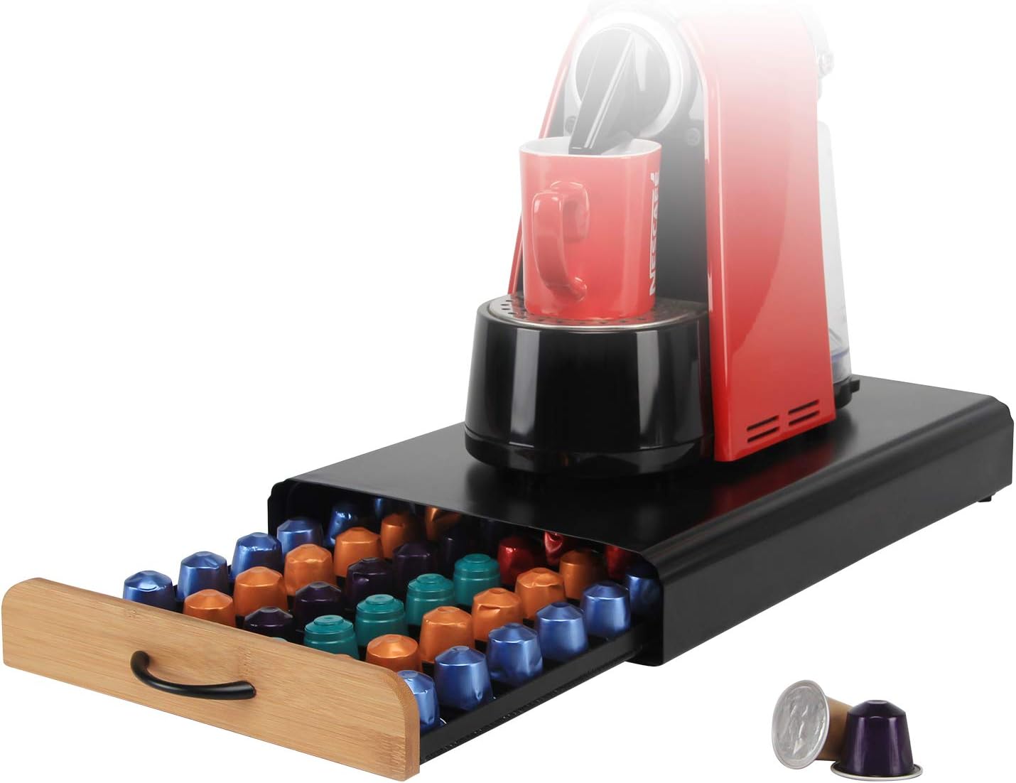 CARLA HOME Coffee Pods Holder Storage Drawer Compatible with 60 Nespresso Pods