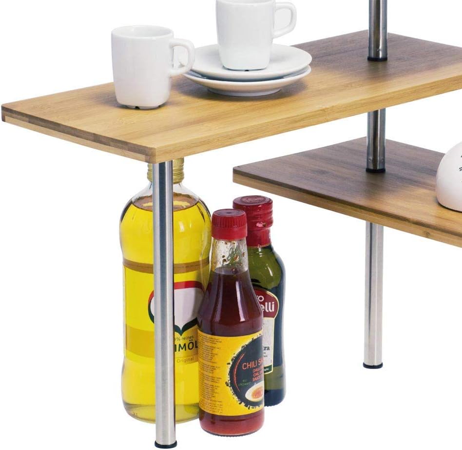 CARLA HOME 3 Tier Corner Shelf Kitchen Spice Rack Organiser with Hooks for view 8