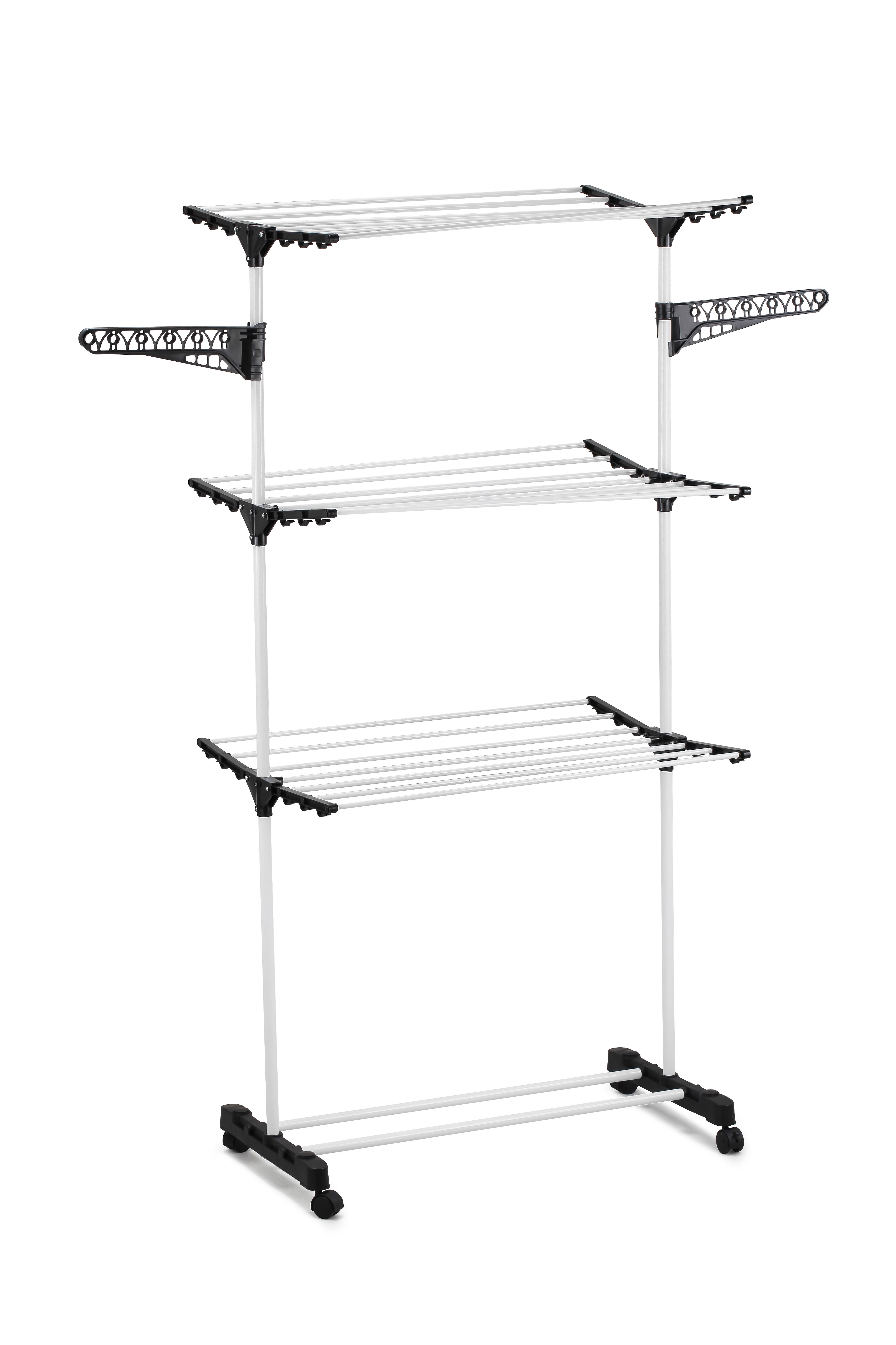 CARLA HOME Folding 3 Tier Clothes Laundry Drying Rack with Stainless Steel view 2