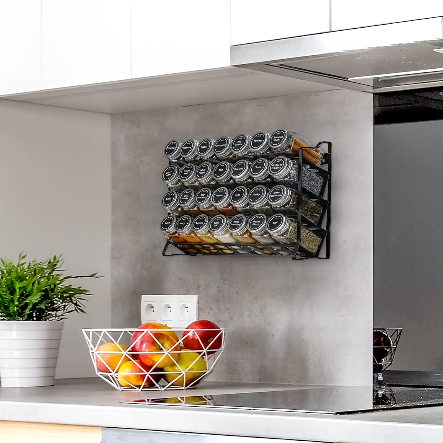 Spice Rack organiser with 28 Spice Jars view 9