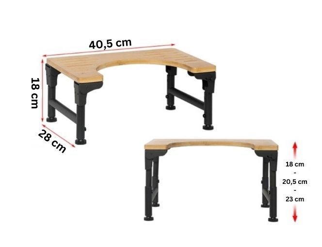 Bamboo Toilet Stool Foldable and Adjustable Height with Non-Slip Layer for view 9