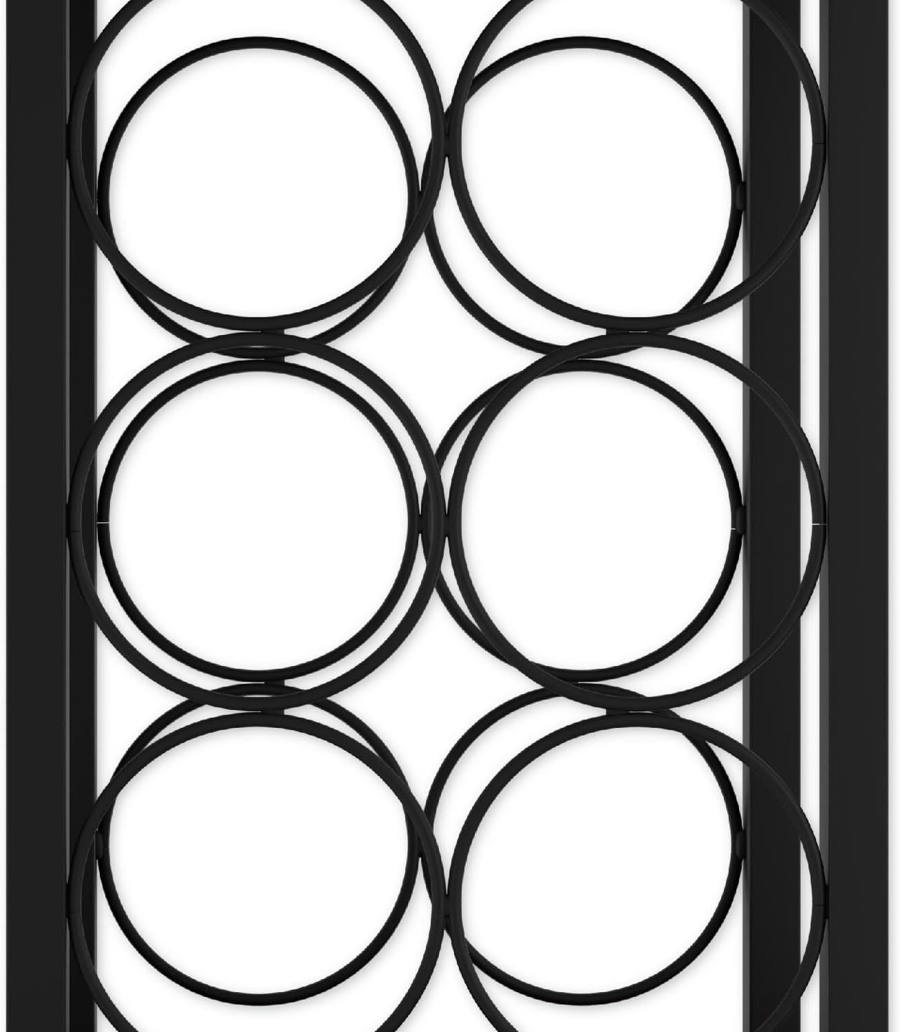 Wine Rack Countertop Wooden & Metal Holder for 6 Bottles & 2 Glasses view 7
