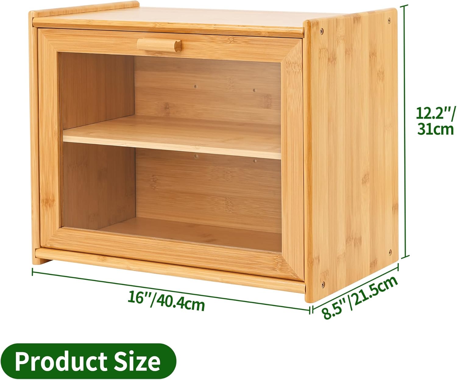 Double Layer Bamboo Bread Box for Kitchen Counter with Large Capacity and view 8