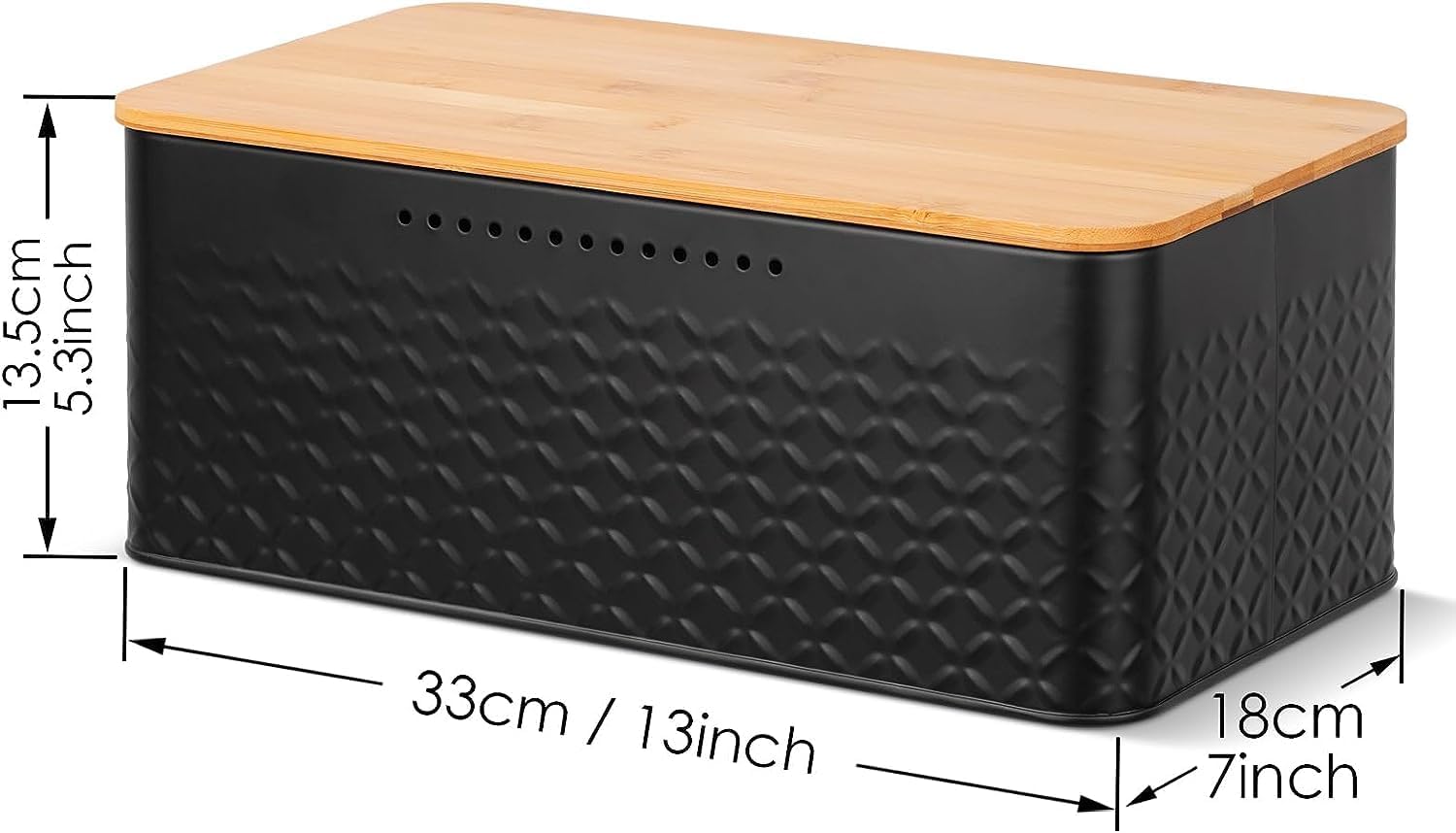 Bread Bin with Bamboo Lid used as Chopping Board for Kitchen Countertop view 8