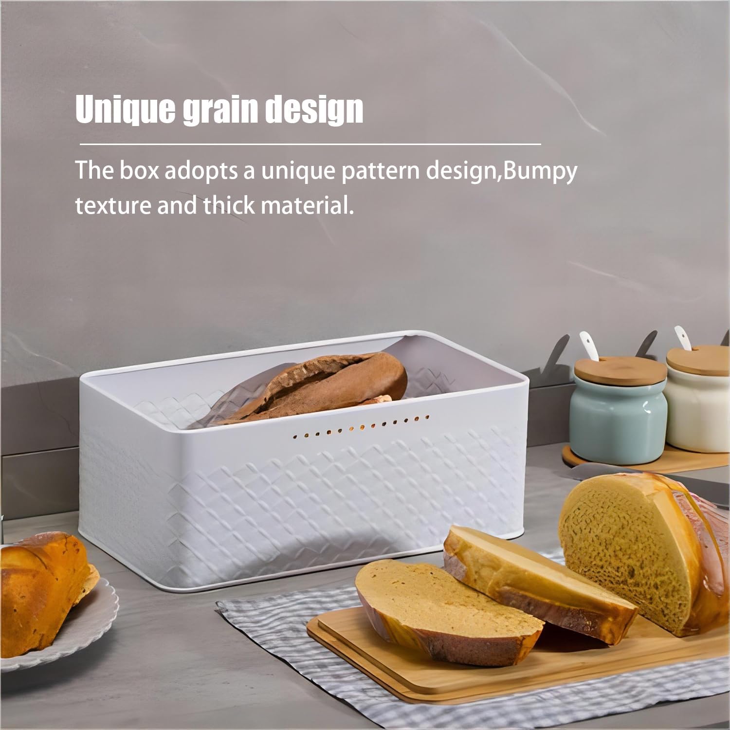 Bread Bin with Bamboo Lid used as Chopping Board for Kitchen Countertop view 3