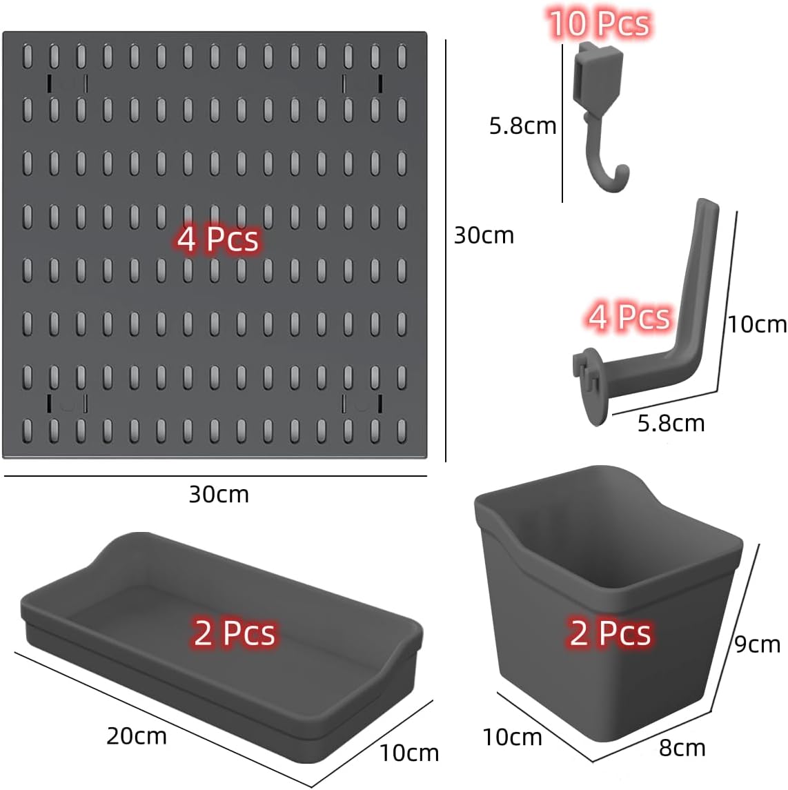 Pegboard Combination Kit with 4 Pegboards and 18 Accessories Modular Hanging view 3