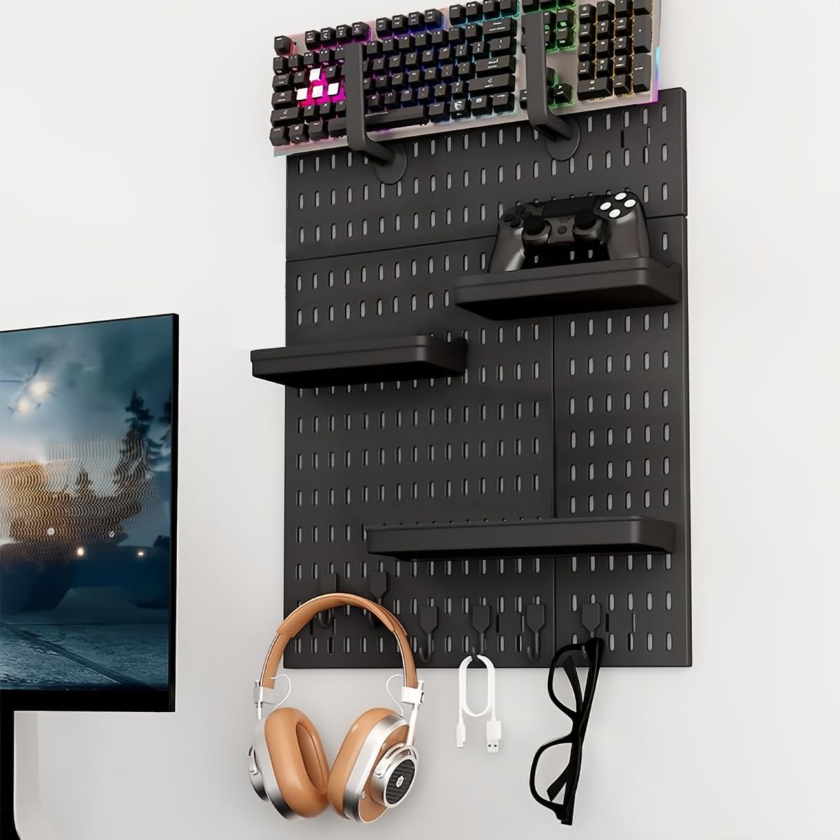 Pegboard Combination Kit with 4 Pegboards and 18 Accessories Modular Hanging view 4