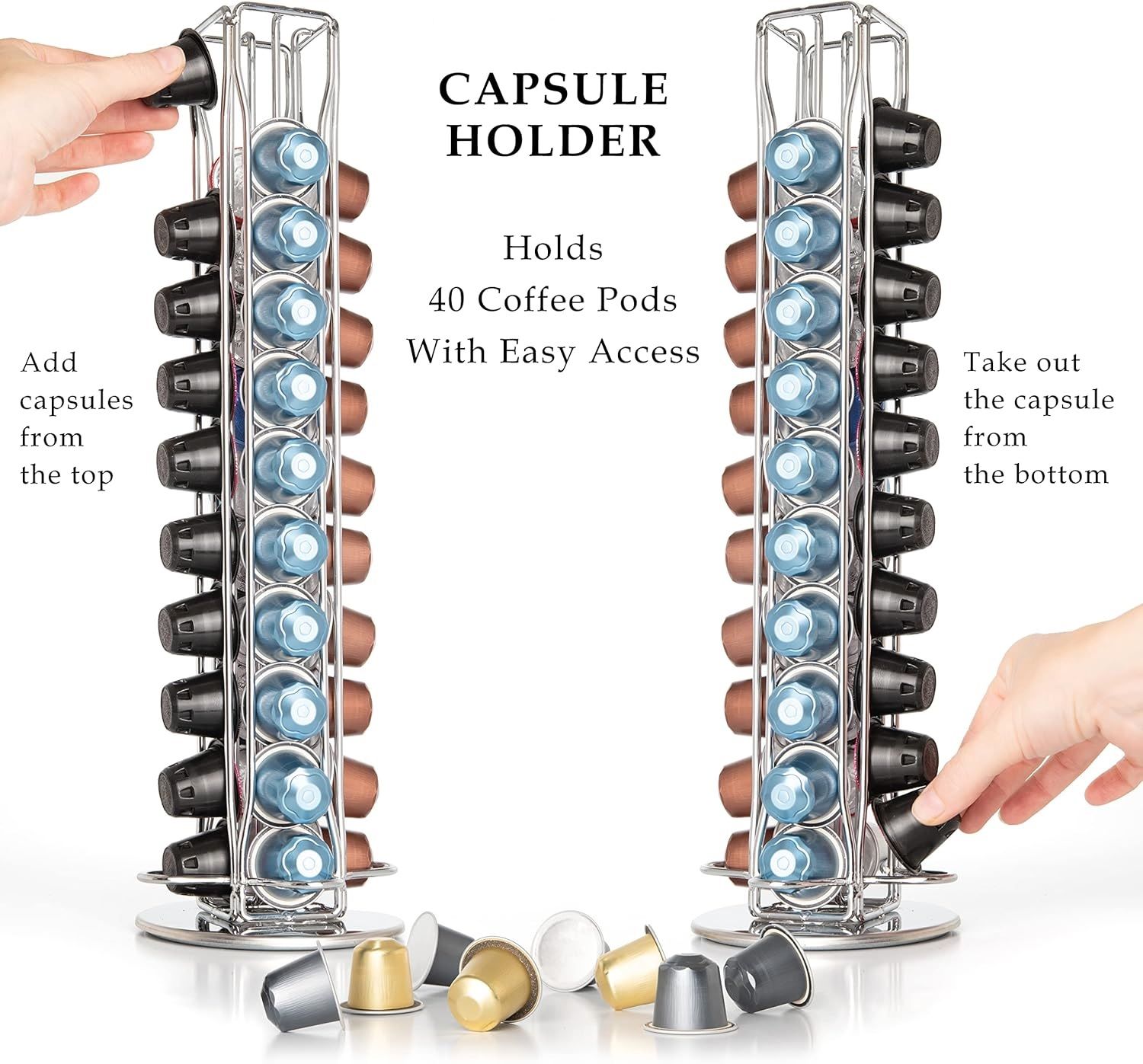 Coffee Pods Holder Storage Compatible with 40 Nespresso Pods view 5