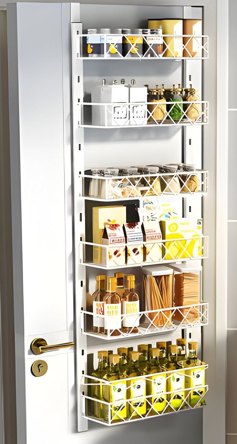 6 Tier Adjustable Baskets Over Door Pantry Organiser for Home Kitchen view 2