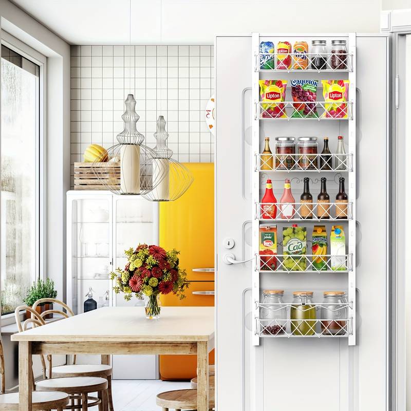 6 Tier Adjustable Baskets Over Door Pantry Organiser for Home Kitchen view 8