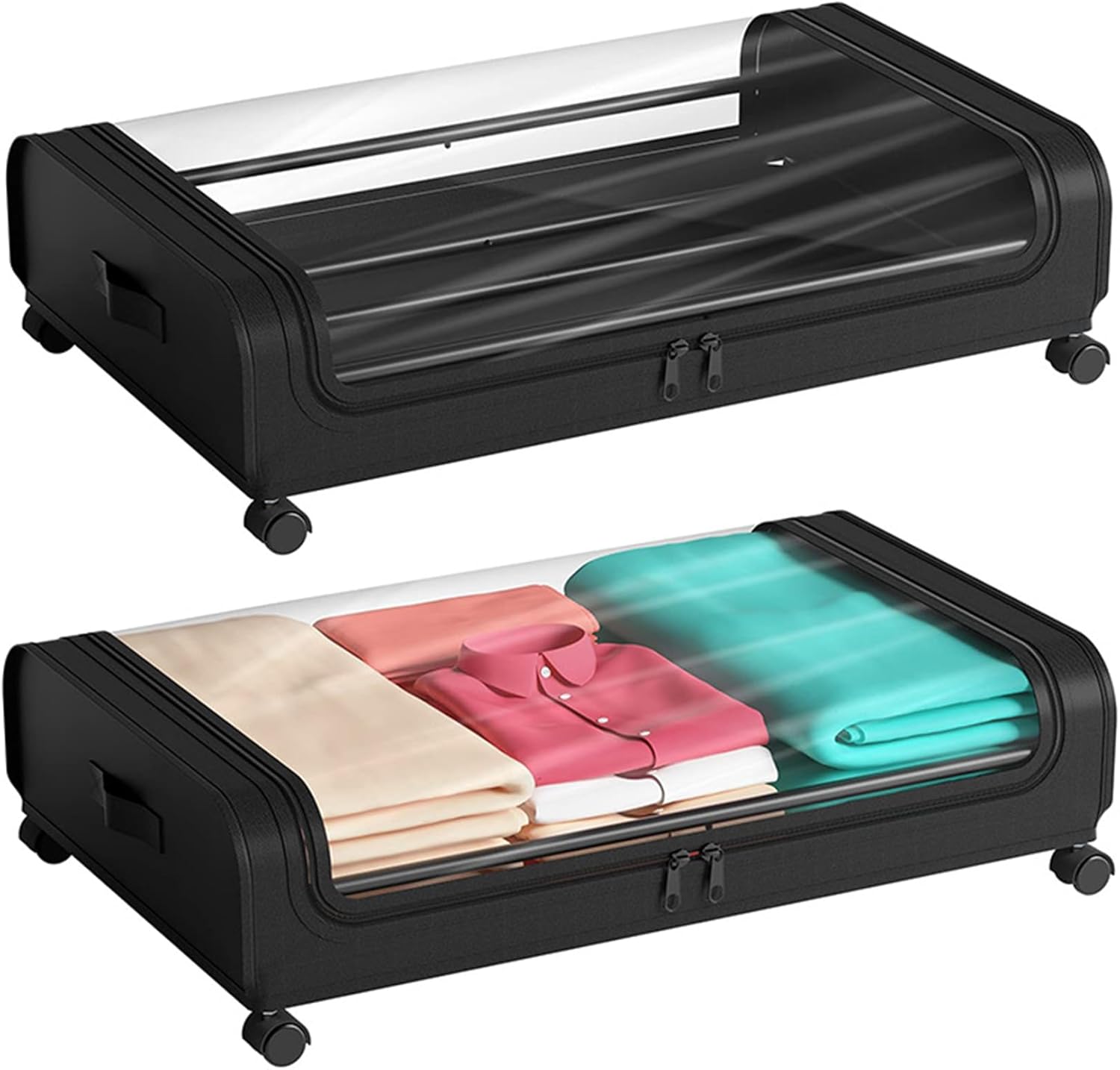 XXL Under Bed Rolling Storage Containers with 50L Large Capacity and Wheels — image 1