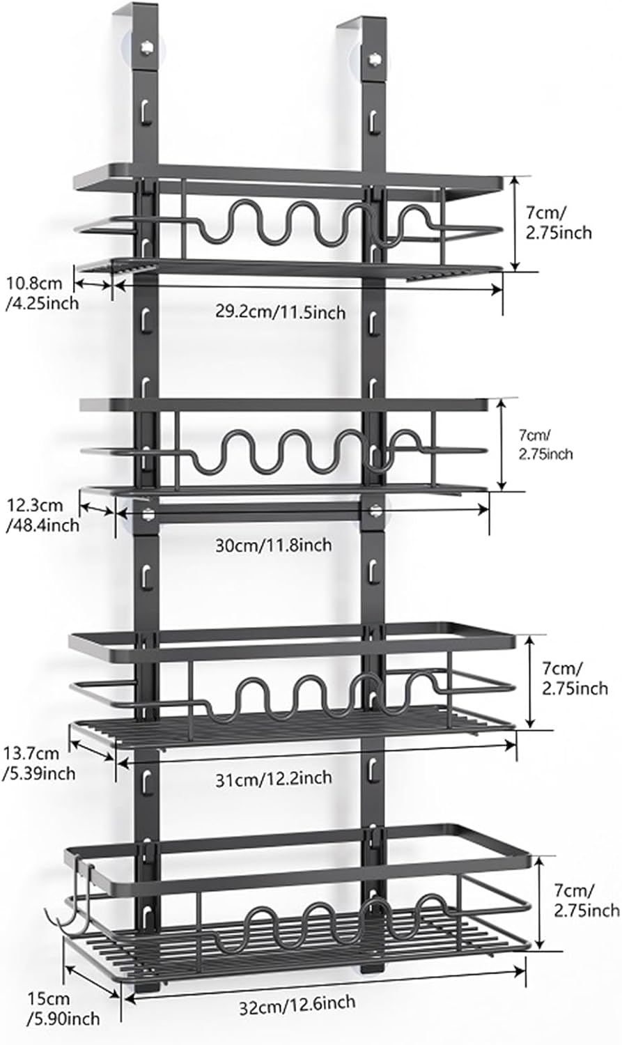 4 Tier Adjustable Baskets Over Door Pantry Organiser for Home Kitchen view 8