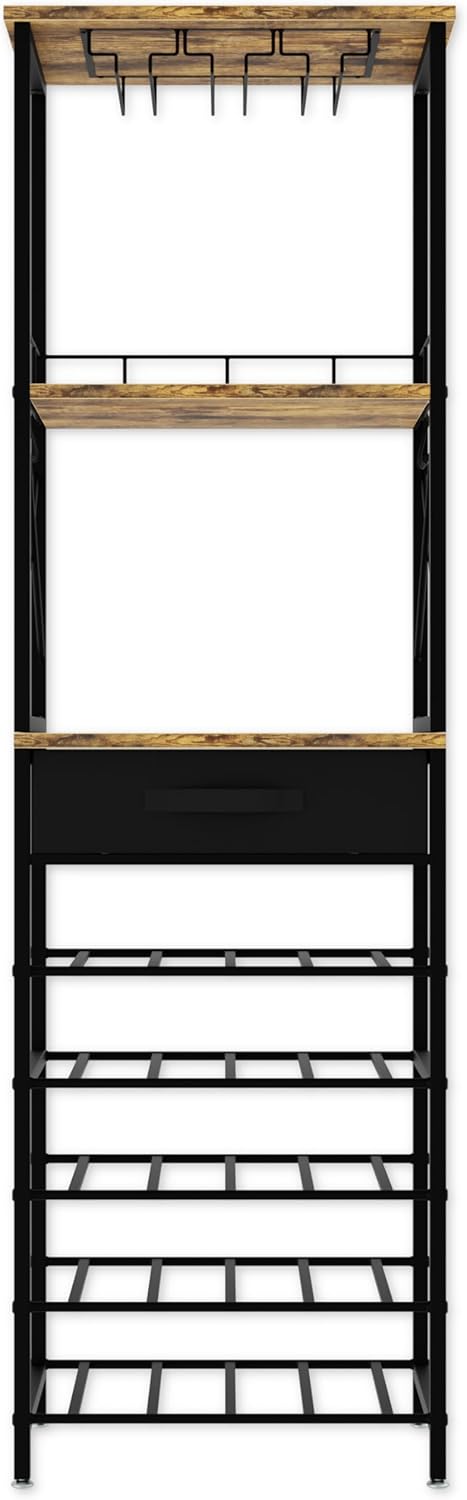 CARLA HOME Freestanding Wine Rack for 20 Bottles with Wood Countertop and view 3