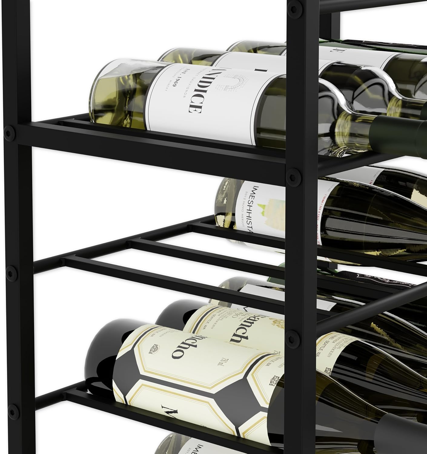 CARLA HOME Freestanding Wine Rack for 20 Bottles with Wood Countertop and view 9