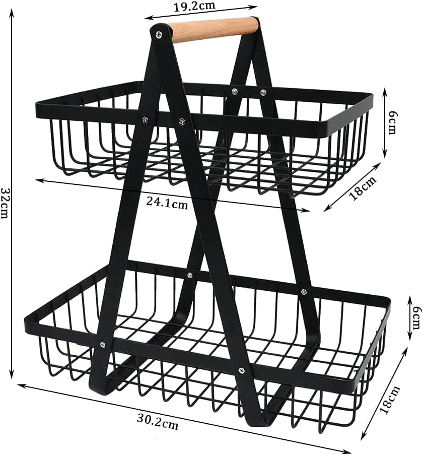 CARLA HOME 2-Tier Fruit Basket Stand for Kitchen Countertop for Fruits view 4
