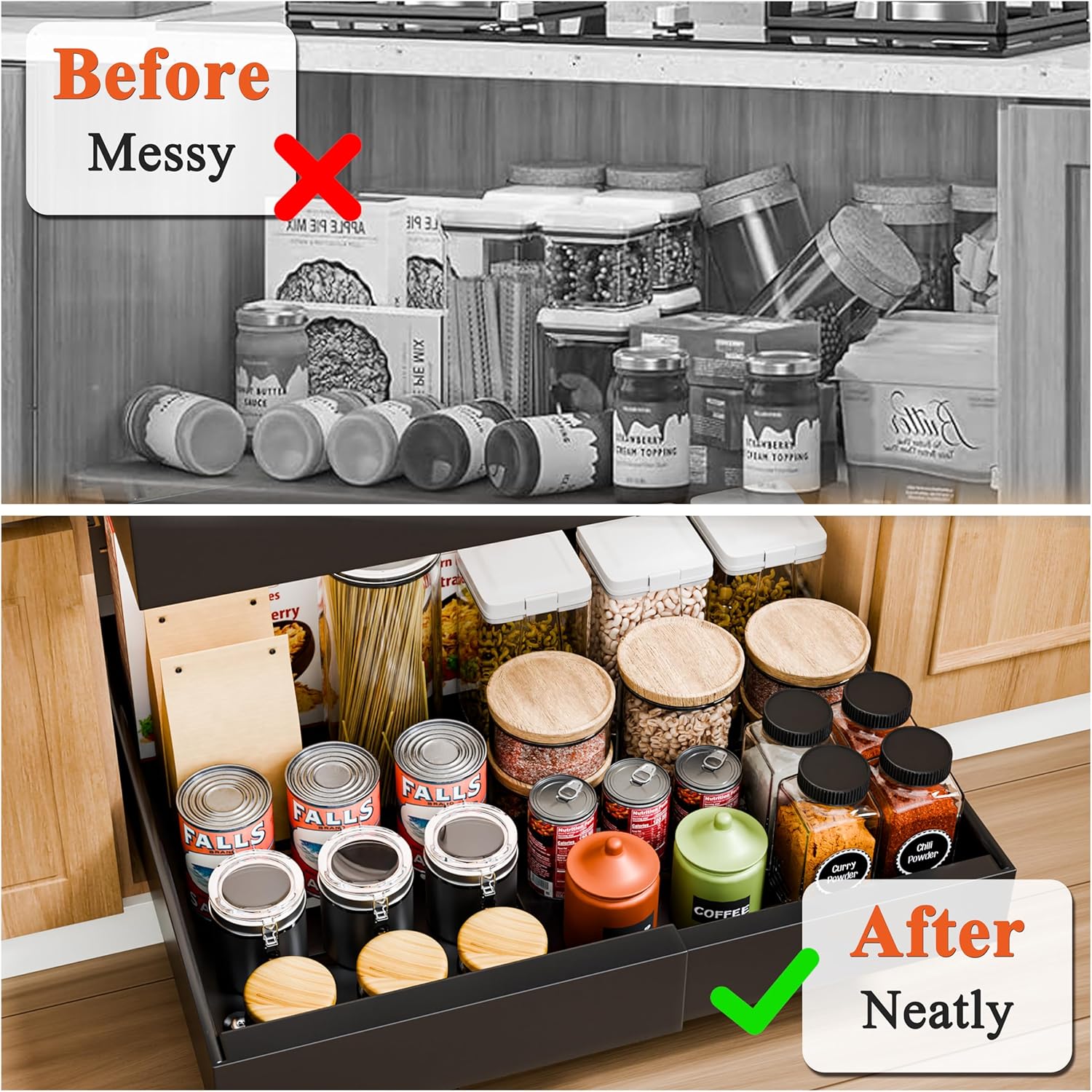 CARLA HOME Pack Pull Out Cabinet Organizer Expandable for Cabinets with view 4