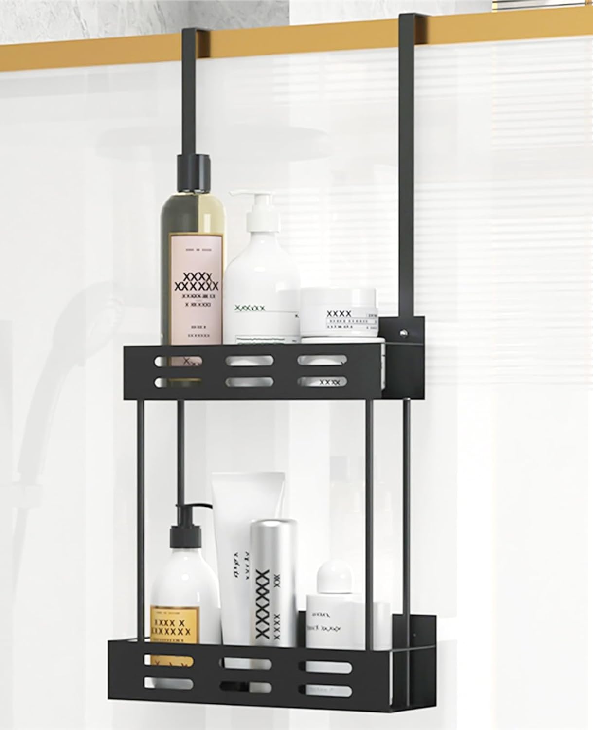 CARLA HOME Over the Door 2-tier Shower Caddy Organizer Shelf with Hooks for — image 1