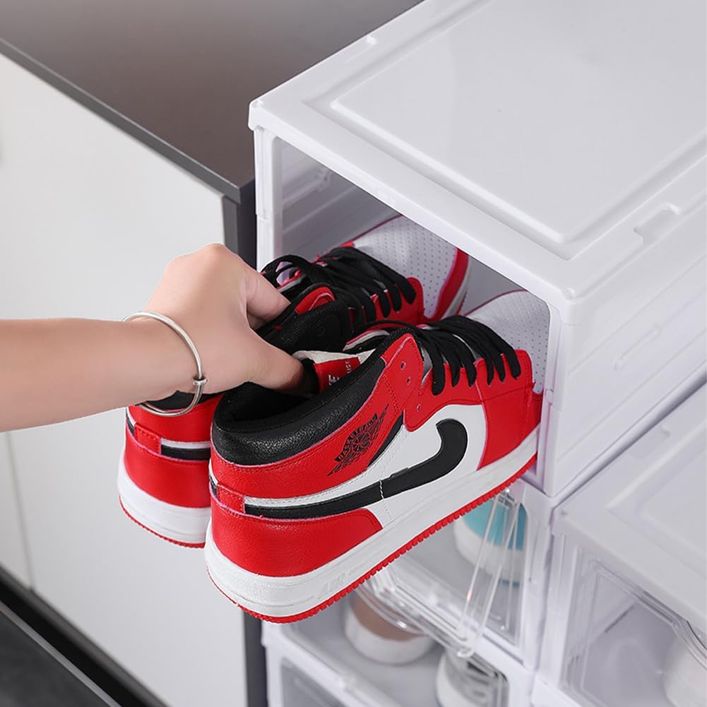 CARLA HOME 3-Tier Stackable Shoe Storage Box Organizer with Clear Door for Closet view 7
