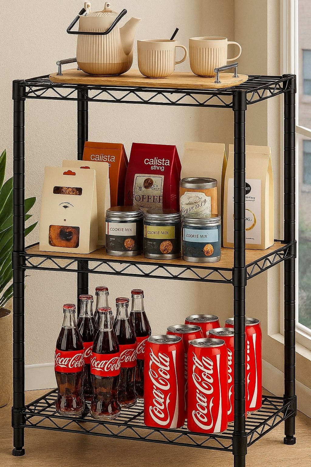CARLA HOME 3-Tier Adjustable Metal Storage Shelves Wire Rack Organizer for Kitchen view 7