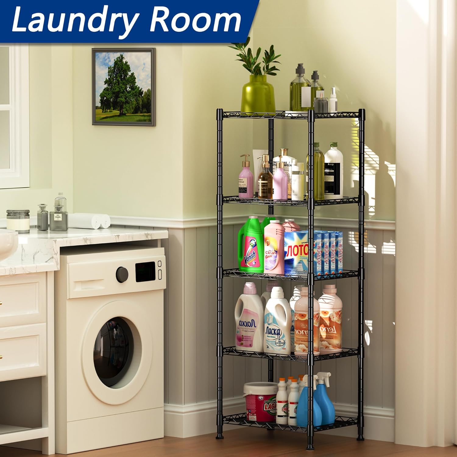 CARLA HOME 4-Tier Adjustable Metal Storage Shelves Wire Rack Organizer for Kitchen view 7