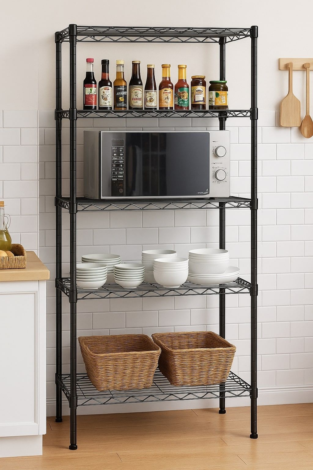 CARLA HOME 5-Tier Adjustable Metal Storage Shelves Wire Rack Organizer for Kitchen view 2