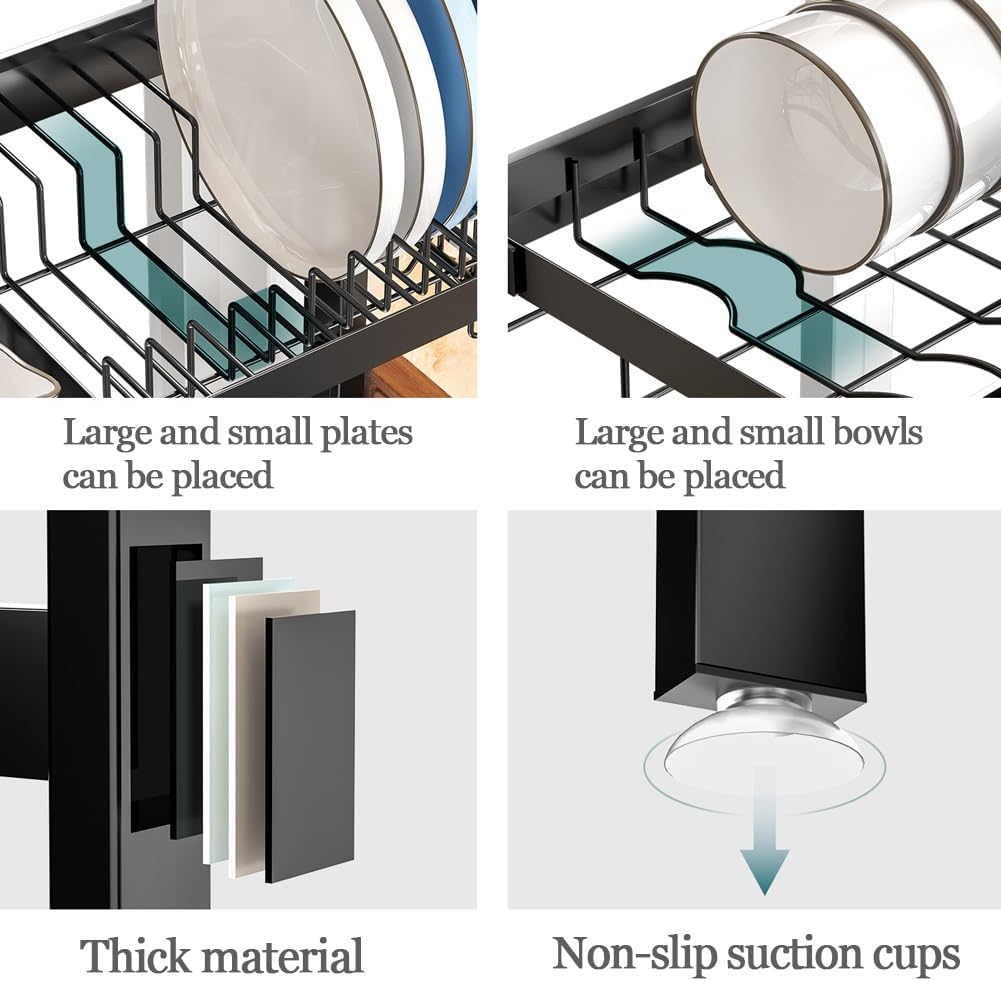 CARLA HOME Adjustable Over the Sink Dish Drying Rack with Utensil Holder view 4