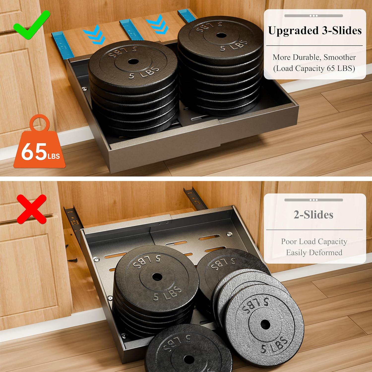 CARLA HOME 2 Pack Pull Out Cabinet Organizer Expandable for Cabinets with view 6
