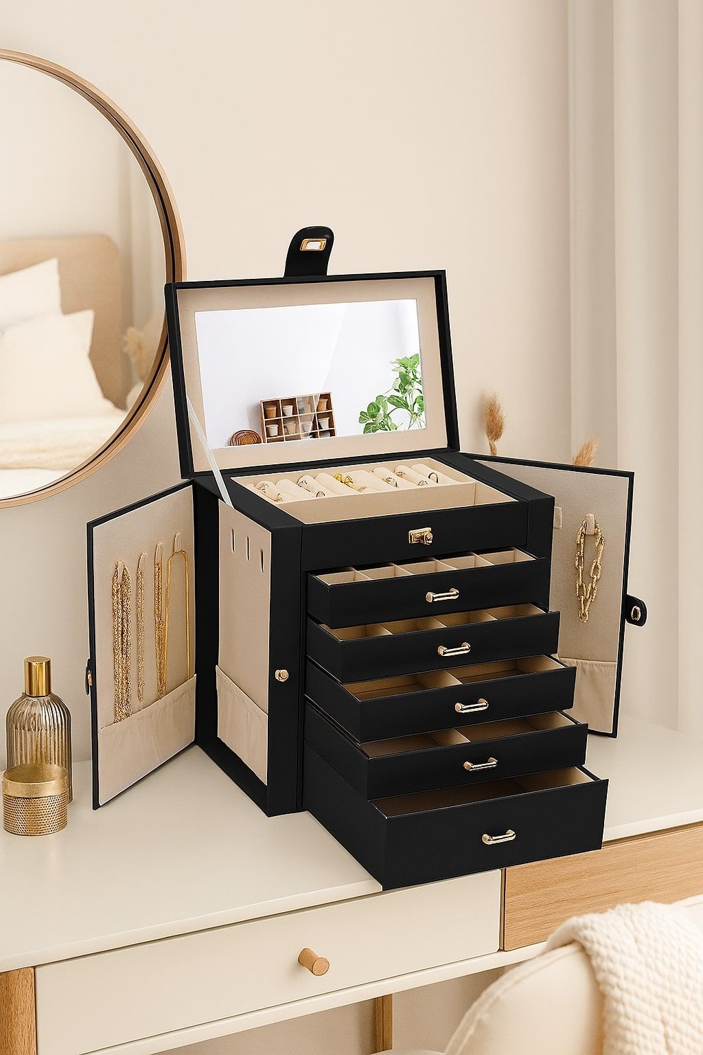 CARLA HOME 6-Layer Large Jewelry Box for Women withDrawers view 2