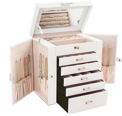 CARLA HOME 6-Layer Large Jewelry Box for Women withDrawers