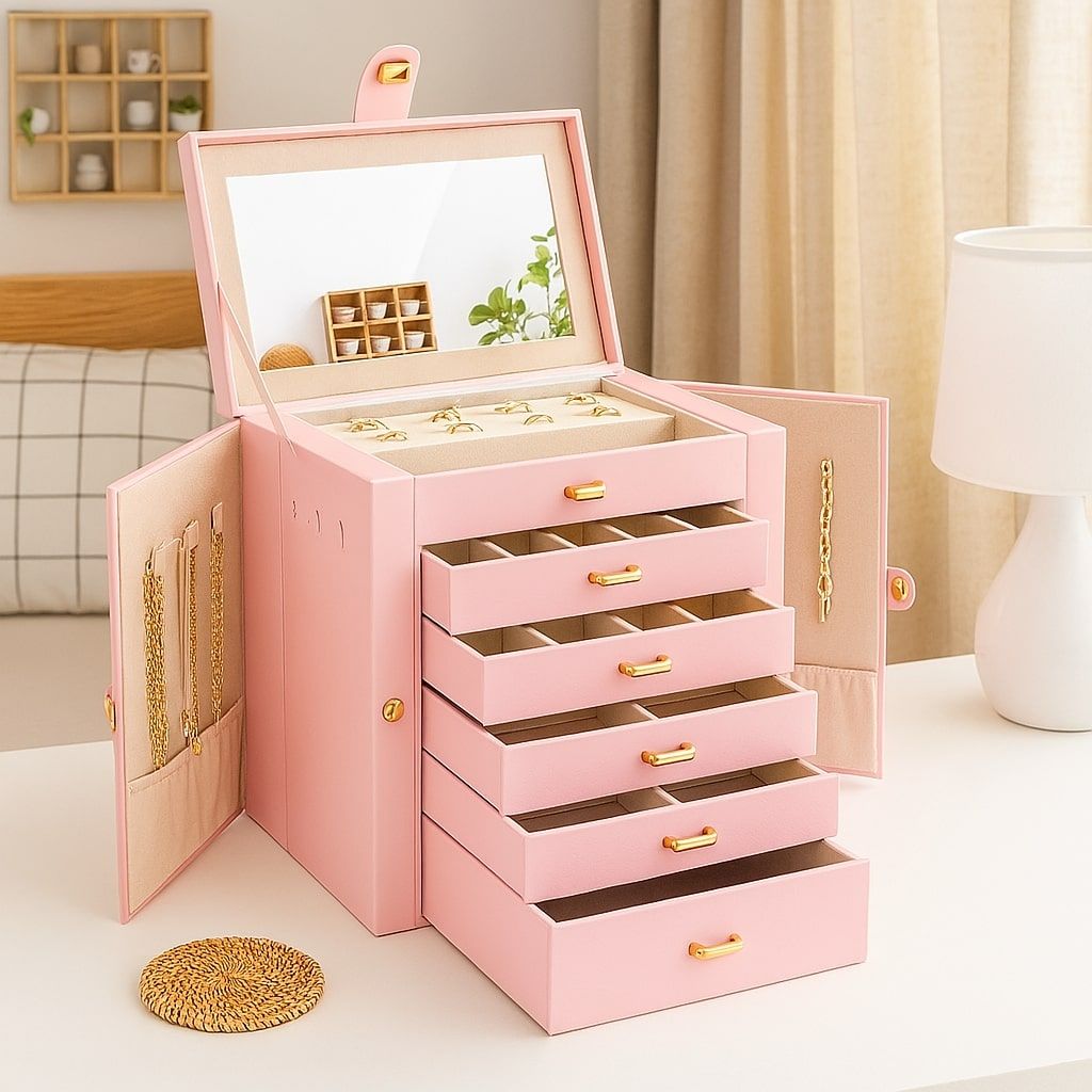 CARLA HOME 6-Layer Large Jewelry Box for Women withDrawers view 2