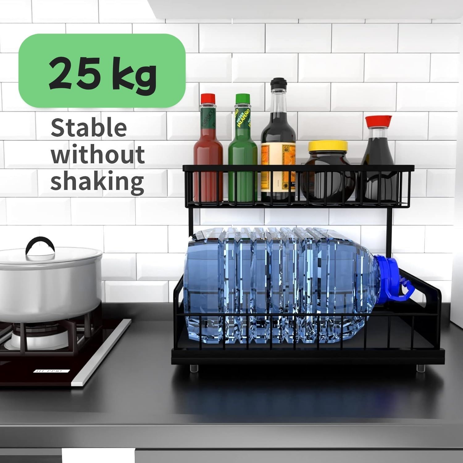 CARLA HOME 2 Pack Under Sink Organiser with Sliding Drawers for Kitchen & Bathroom view 7