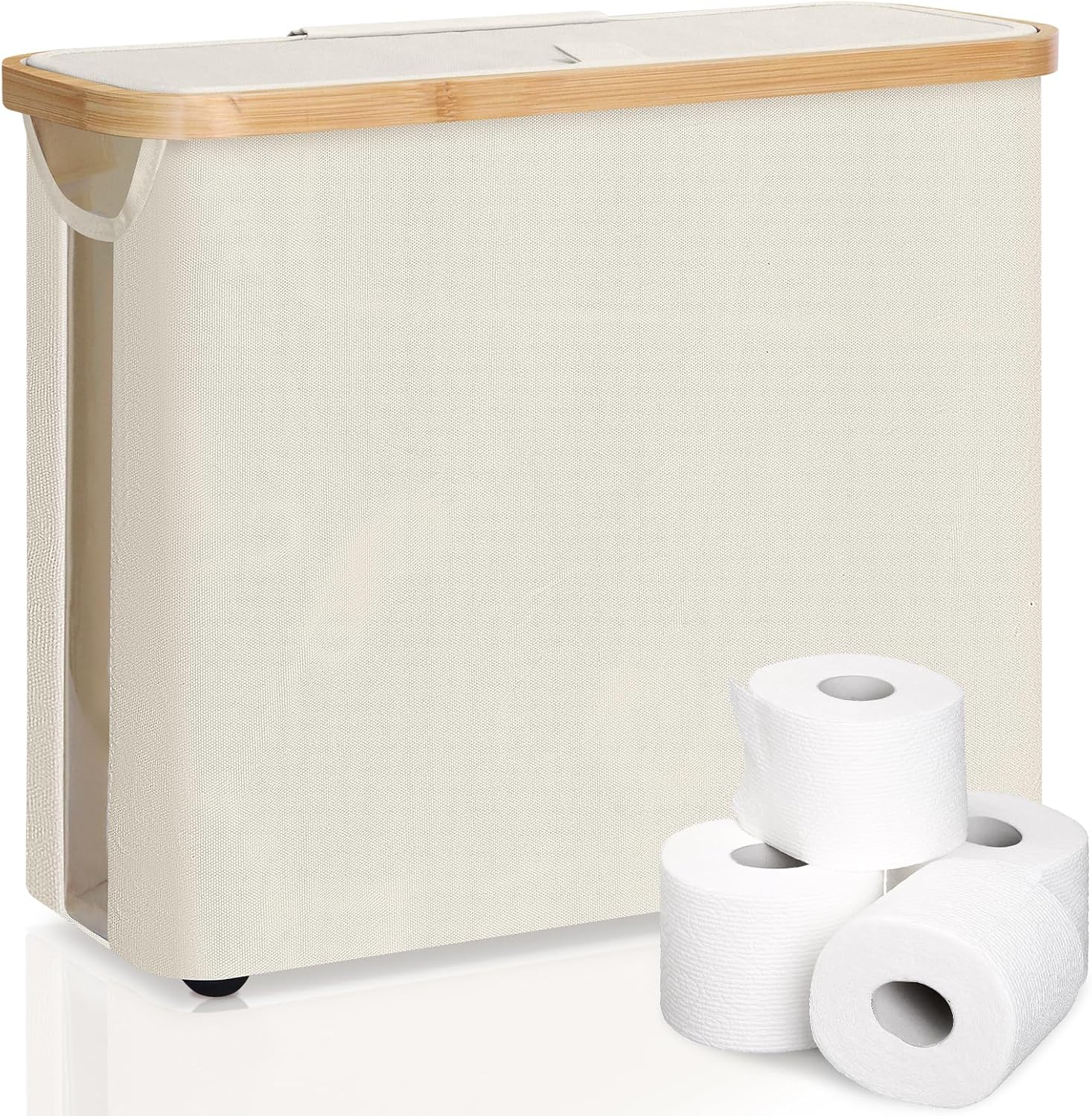 CARLA HOME 2 Pack Toilet Paper Storage Basket Holds Up to 12 Rolls with Bamboo view 10