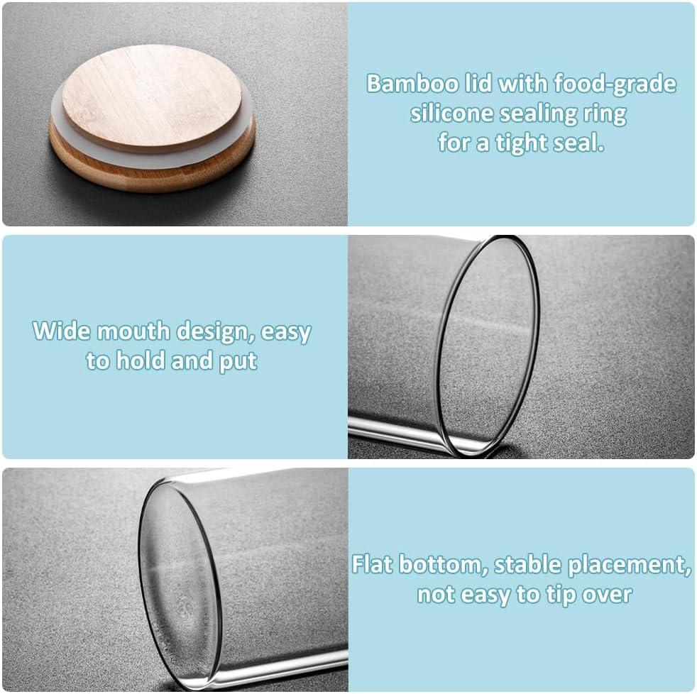 CARLA HOME 12 Pack Glass Storage Jars with Bamboo Lids for Kitchen Pantry view 10