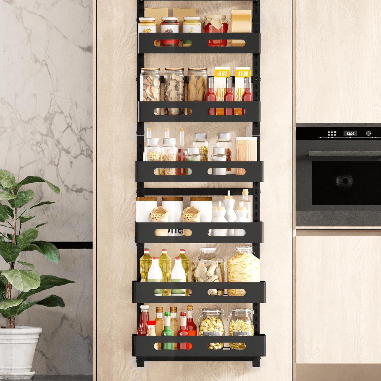 CARLA HOME 6 Tier Over the Door Organizer with Adjustable Metal Pantry Storage view 10