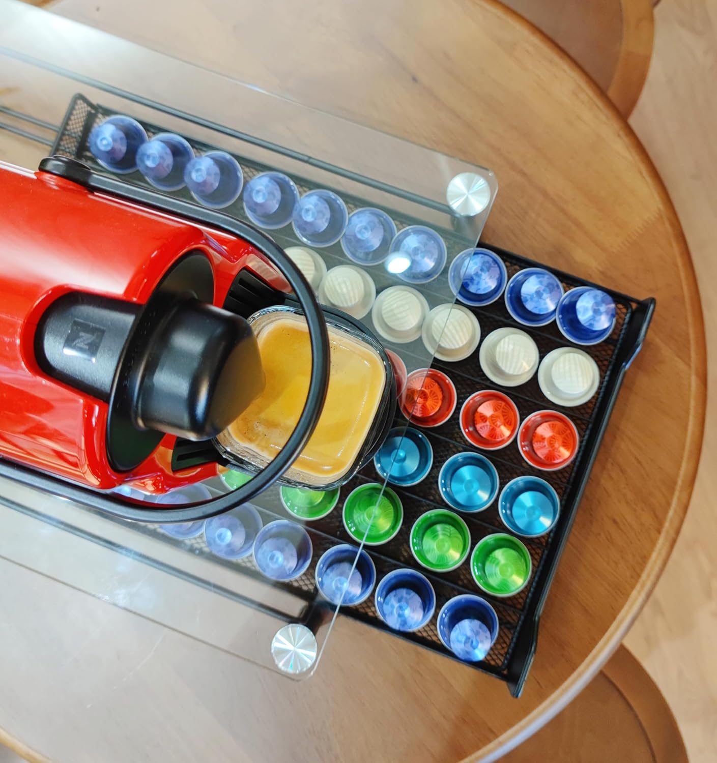 CARLA HOME 60 Coffee Pod Holder Drawer with Tempered Glass Capsule Organizer view 6